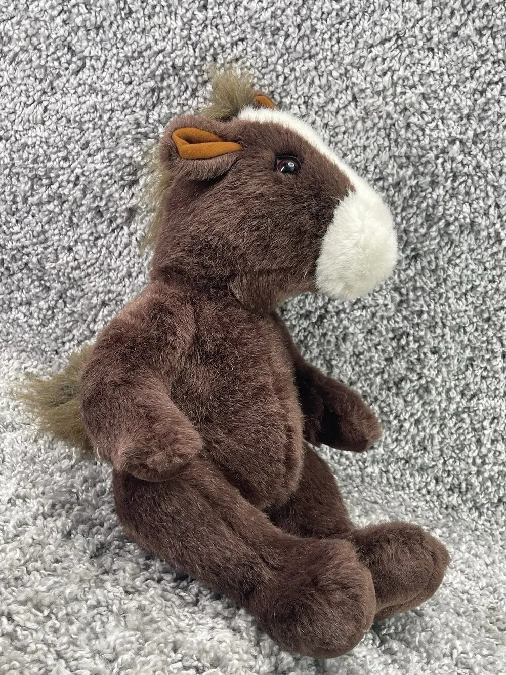 Baby Pony Horse Soft Brown White Plush Toy Stuffed Animal Teddy Get Ready Vintag